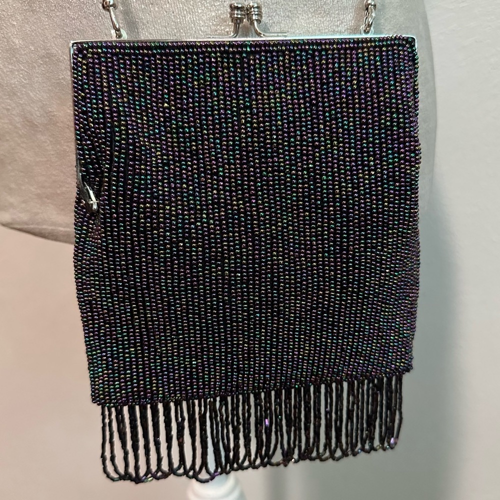 Inge Christopher Purple Beaded Fringe Bag - Picture 5 of 12
